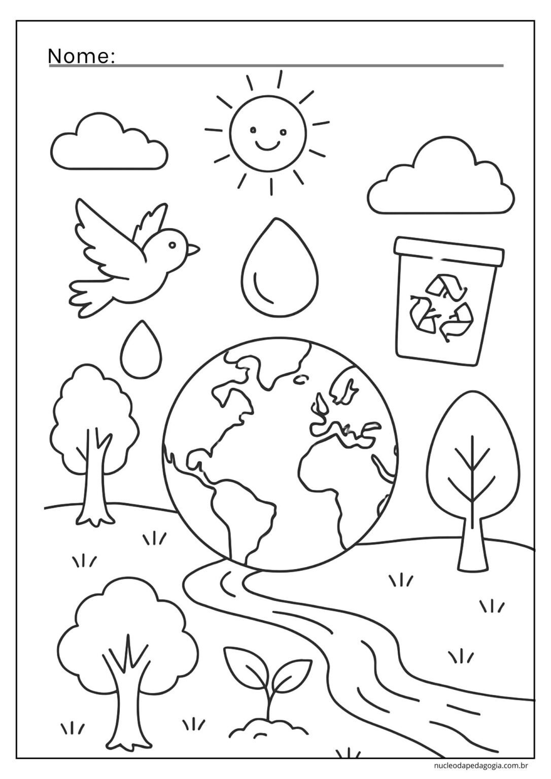 Meio Ambiente Atividade para colorir