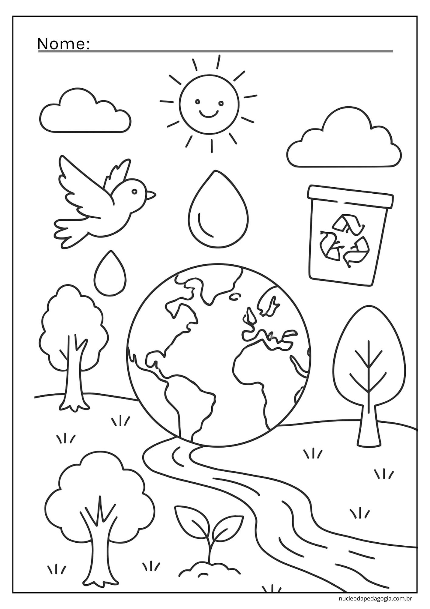 Meio Ambiente Atividade para colorir