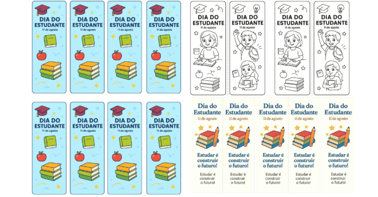 Marcador de Página Dia do Estudante - baixe grátis!