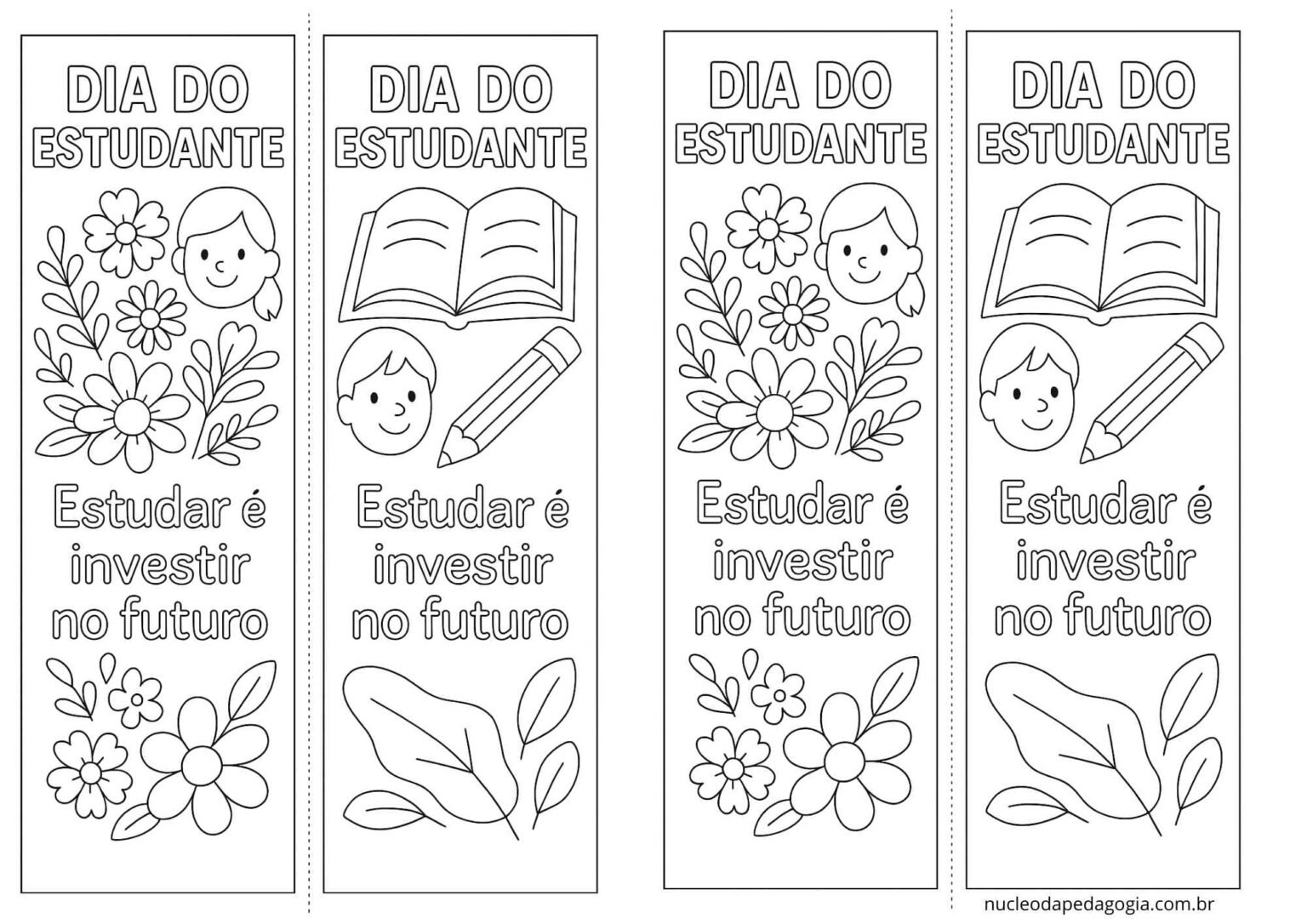 Marcador de Página Dia do Estudante - baixe grátis!