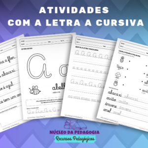 Letra A atividade em Letra Cursiva para Imprimir